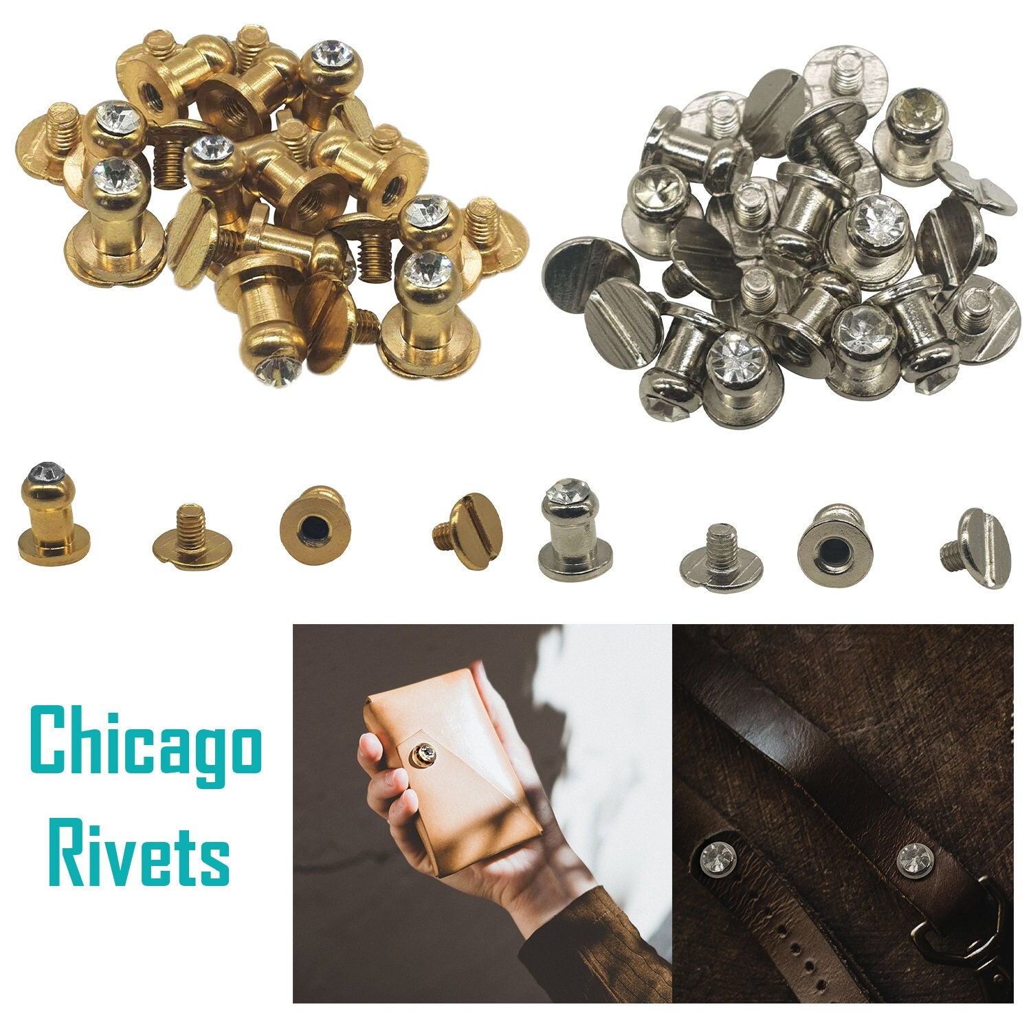 Chicago Screw Rivets - M5x6mm 10mm 12mm - Easy to use great for