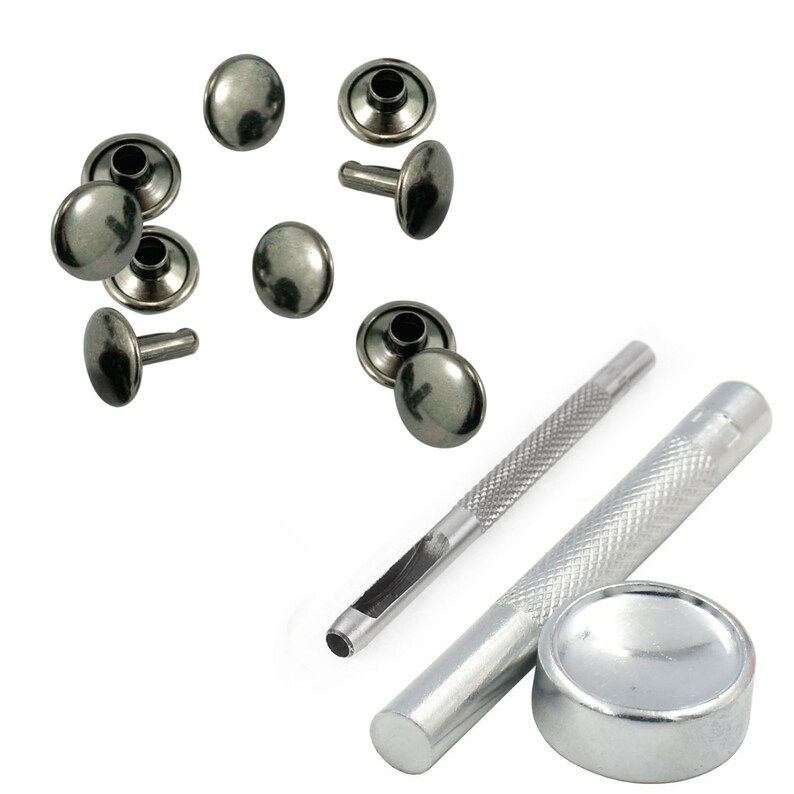 100pcs 15mm Double Cap Tubular Rivets With Rivet Fixing Hand Etsy UK