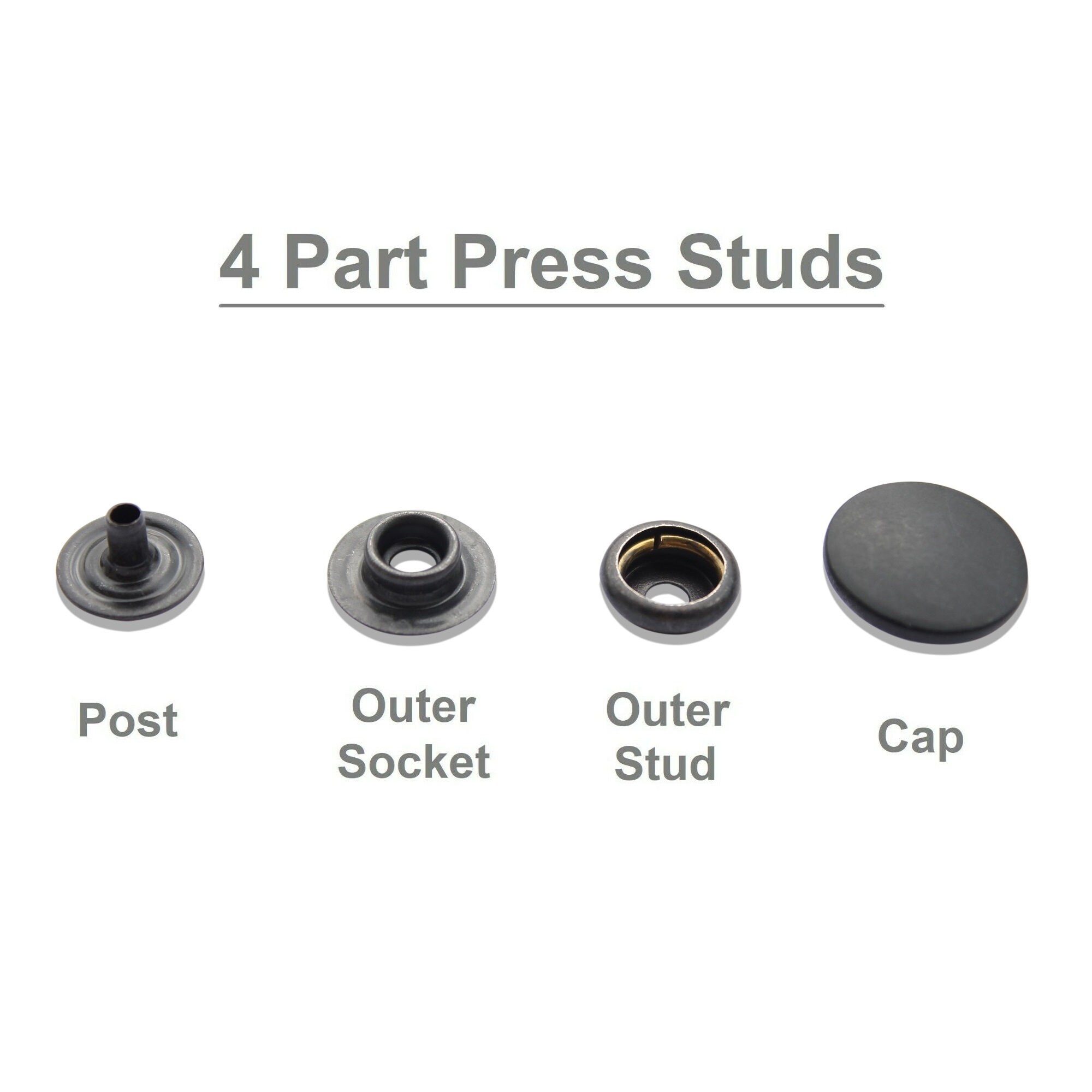 Press Studs 10 Complete Sets of Size 15mm Press Studs Snap Etsy