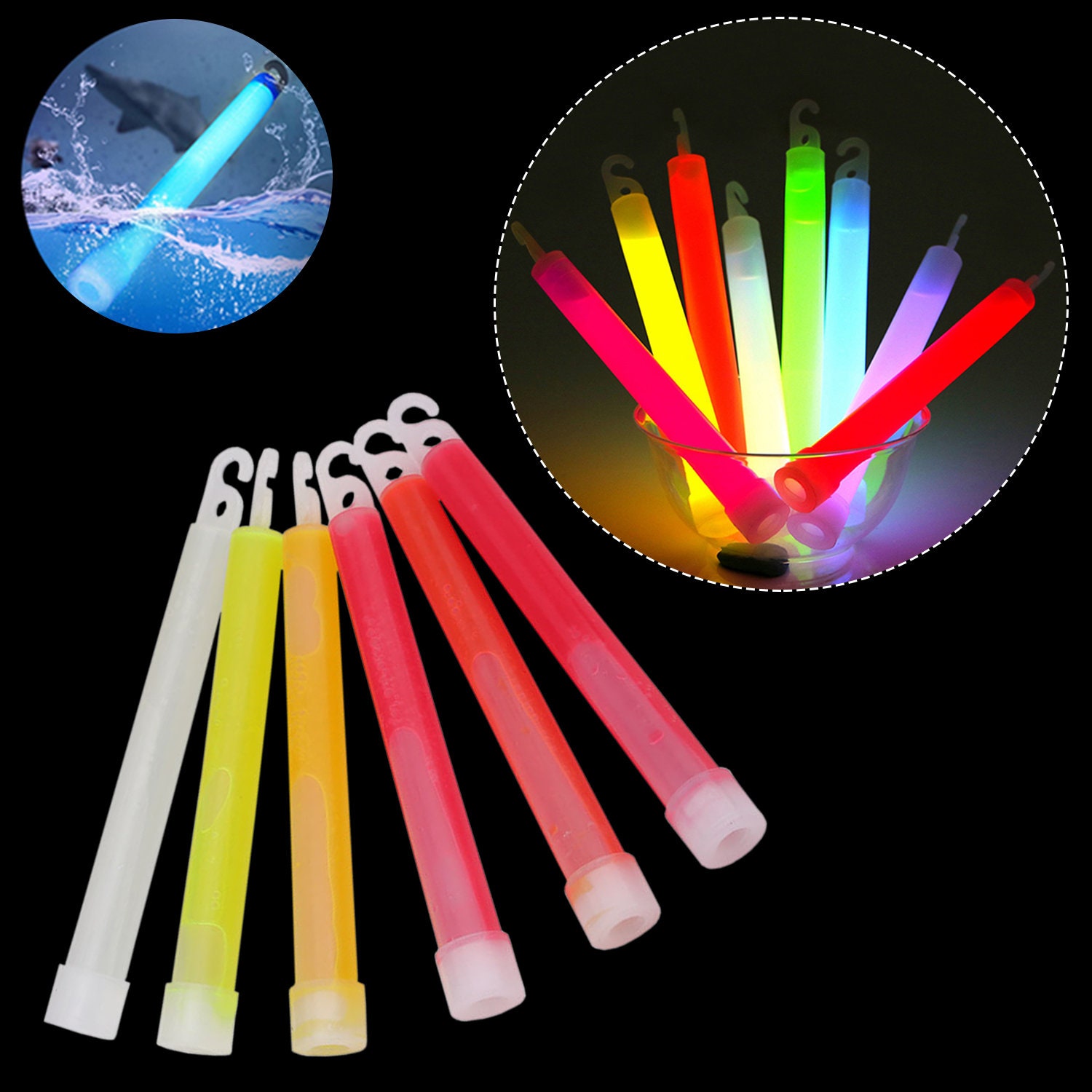 6 Premium Glow Sticks Neon Colour Light Sticks Bright Etsy