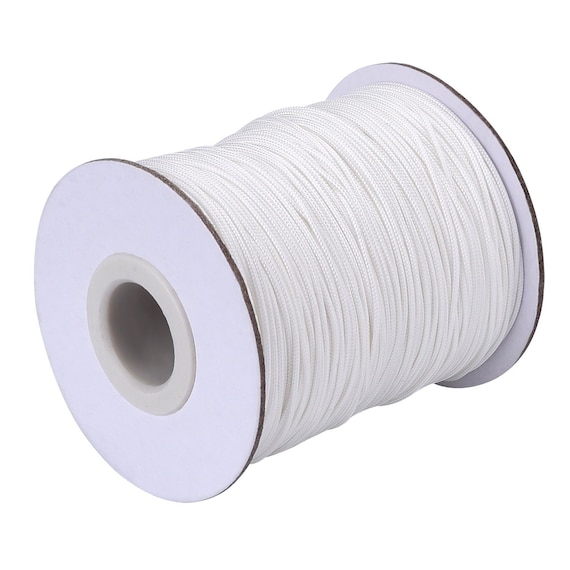 White Braided Nylon Cord for Picture Hanging Arts & Crafts Blind Cord  Jewelry Making Fashion Accessories, 2mm 