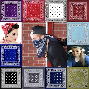 Women Men Fashion Wear Cotton Bandana Scarf for Neck Wristband Headwear Headband Accessory Decoration