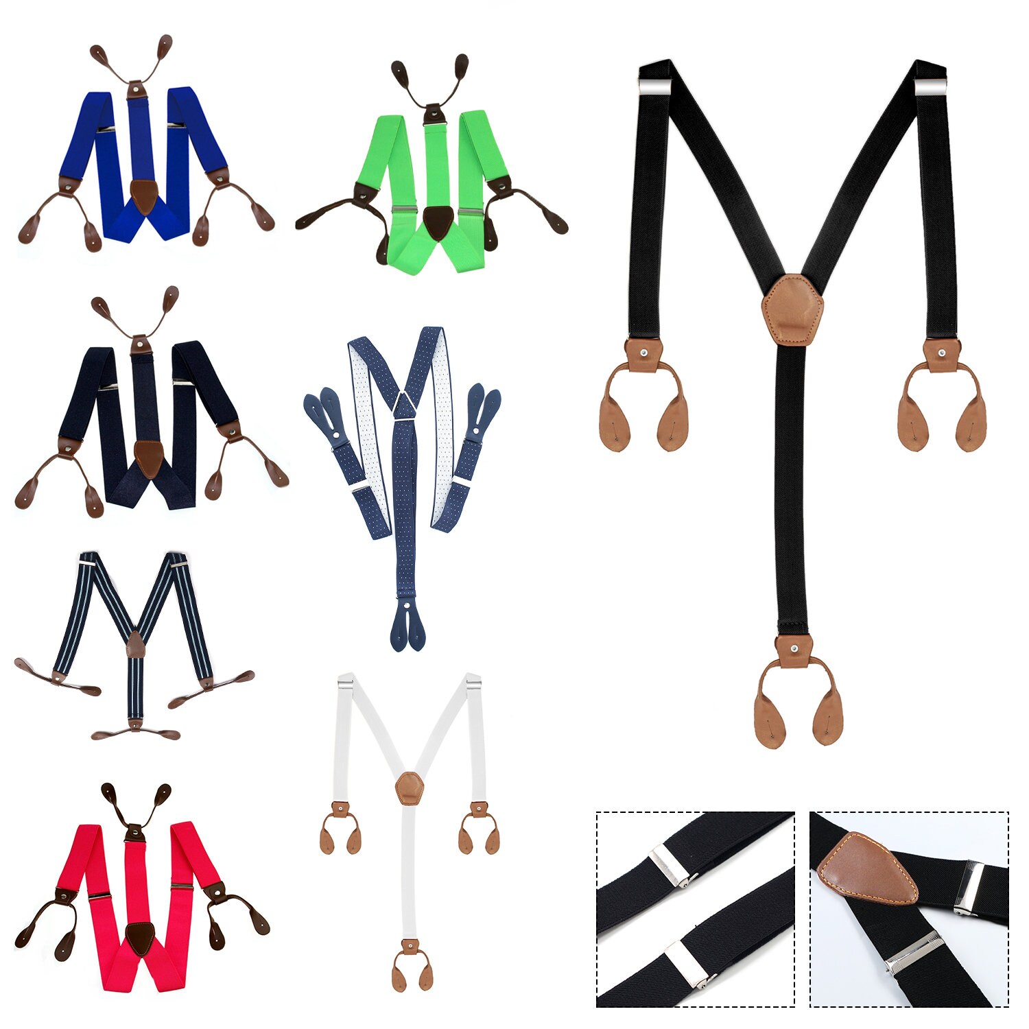 Unisex Suspender Braces 25mm Y Shape Adjustable Braces Etsy