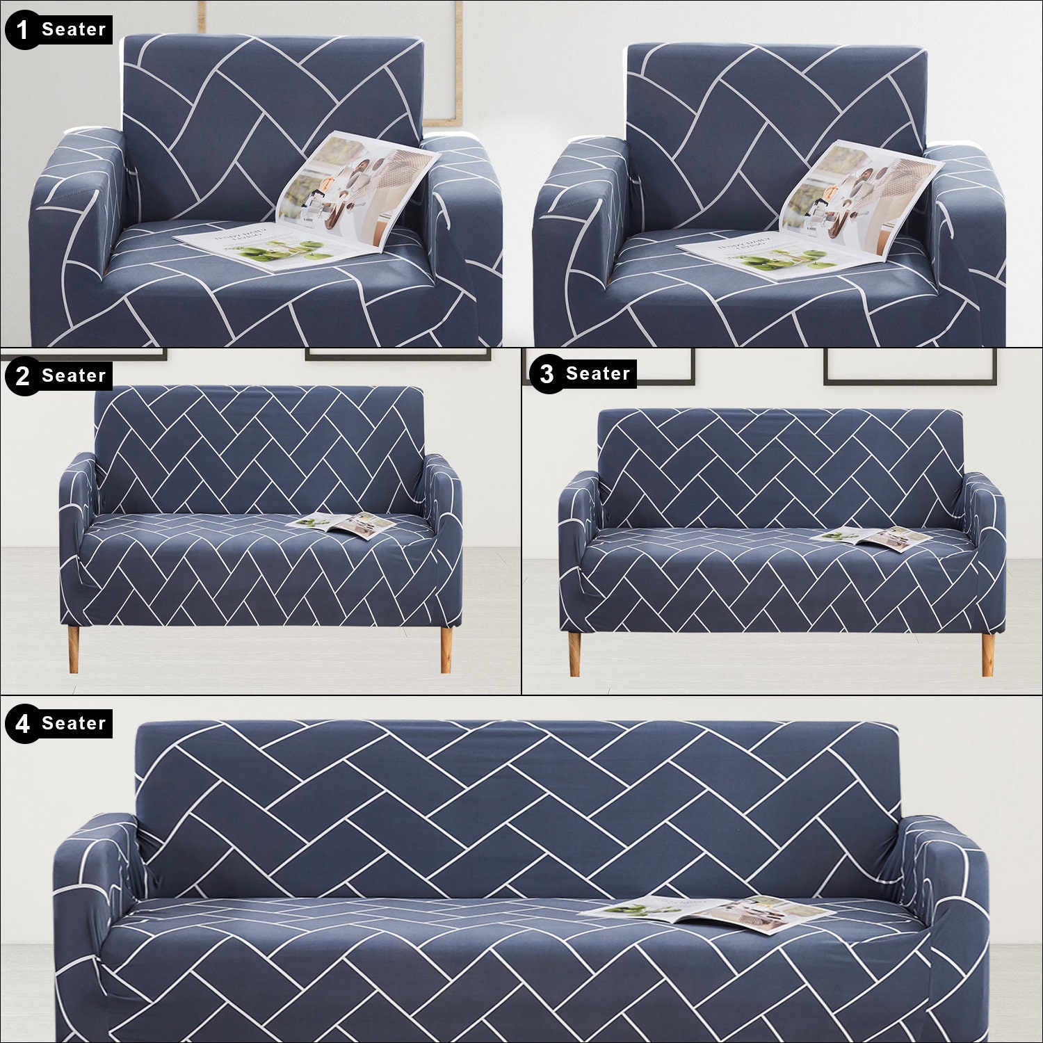 Printed Sofa Cover Slipcover Stretch Couch Covers 1 2 3 4 Etsy Australia