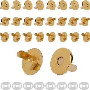 Magnetic Snaps Clasps Double Rivet Closures with 2 Metal Backing Washers Round Fasteners Clasps Stud Button for Purse, Bags, Clothes, Crafts zdjęcie 3