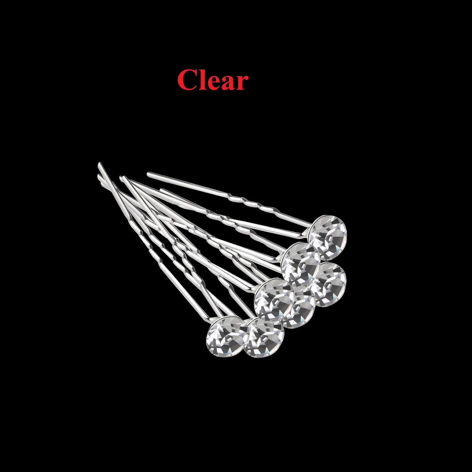 Crystal Diamante Hair Pins Rhinestones Clips Grips for Prom Etsy UK