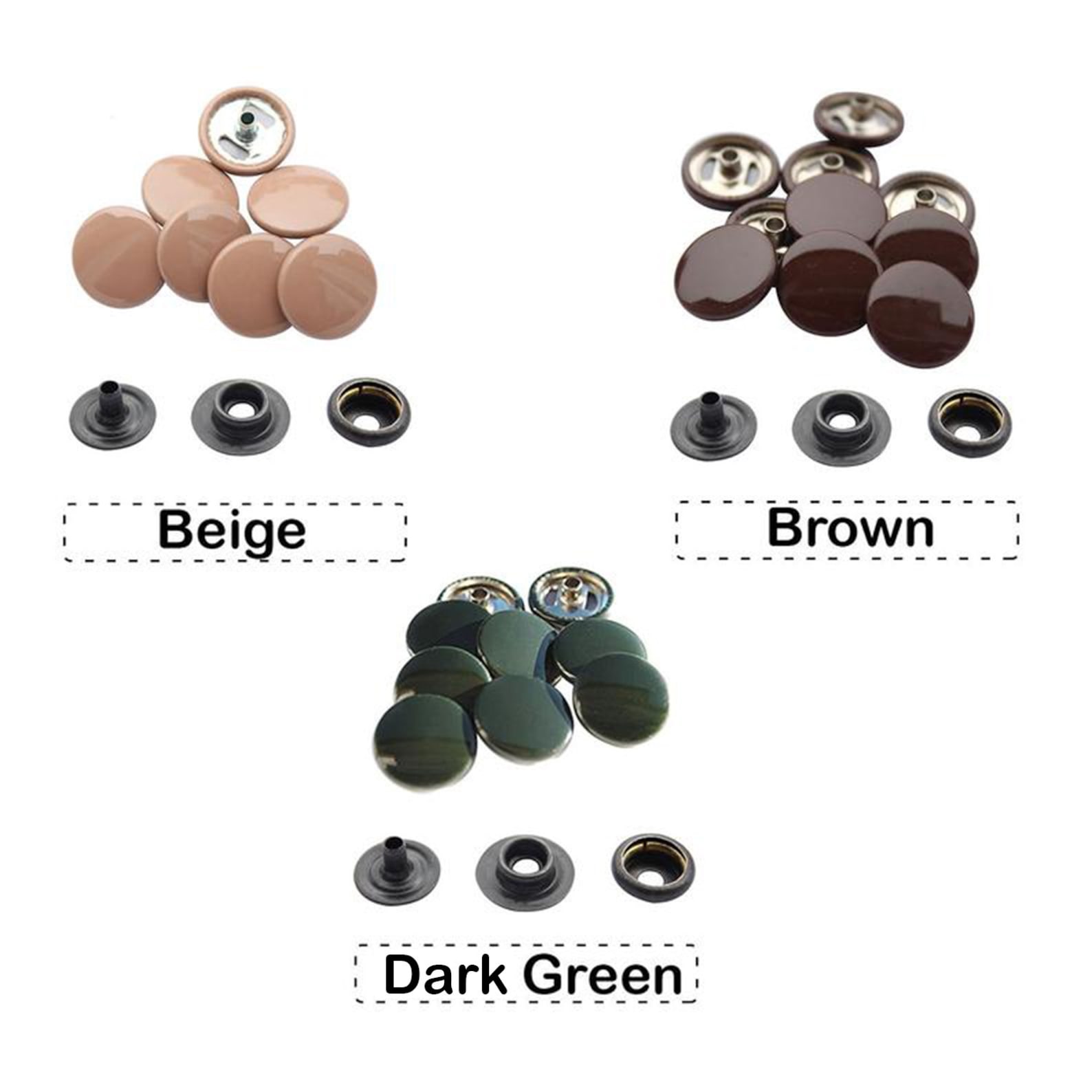 Press Studs 10 Complete Sets of Size 15mm Press Studs Snap Etsy