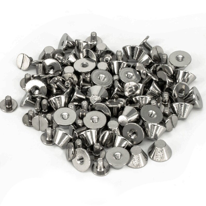 50 x gold Seau champignon Cône Punk Spike Goujons vis de retour rivets-laiton-UK 50 x gold Seau champignon Cône Punk Spike Goujons vis de retour rivets-laiton-UK