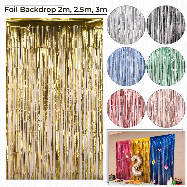 Tinsel Foil Fringe Curtains Glitter Metallic Tinsel Curtains Hanging Streamers for Birthday Party Decoration Wedding Photo Backdrop