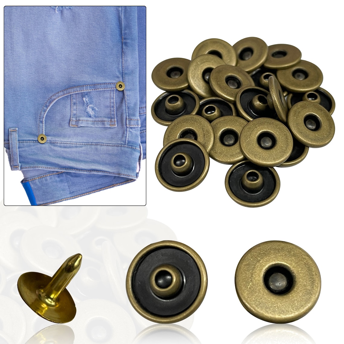 11.5mm Rivets Stud Buttons Bronze Jeans Rivets for Sewing Etsy UK