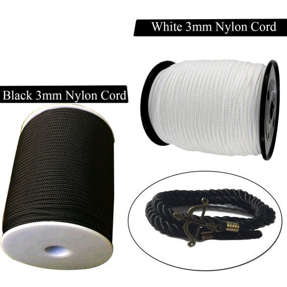 3mm Nylon Cord Rope Black & White Braided Cord for Gear Making, Repair  Shades, Gardening Plants and Crafts -  Ireland