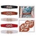 Women's Elastic Waist Belt & PU Leather Stretchy Waistband With Clip-on Three Leaves Pattern Buckles For Western Outfits, Fashion Accessory 