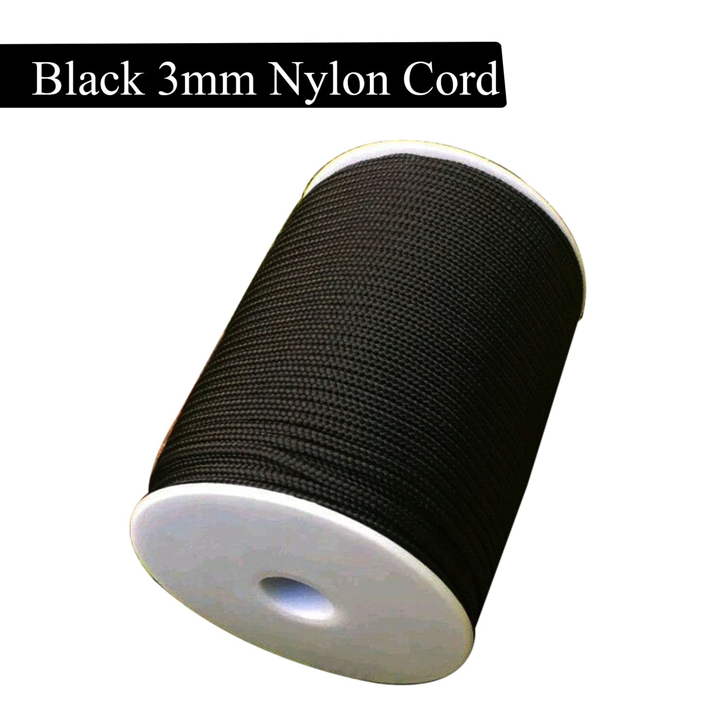 3mm Nylon Cord Black & White Braided Cord for Making, Repair