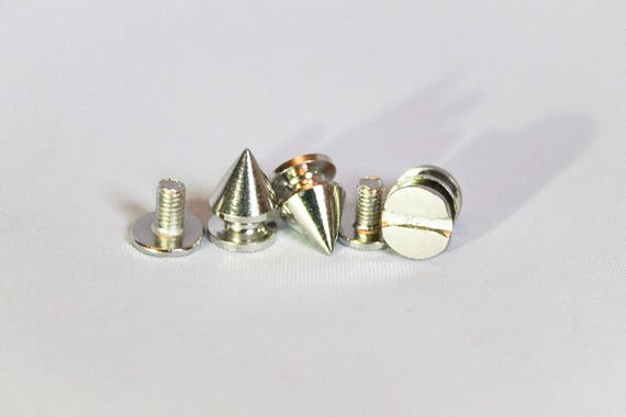50pcs Punk Screw Back Studs//Rivets Spike Cone Brass 7mm x 10mm for DIY Crafts UK