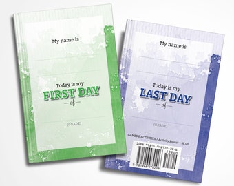 School Year Memory Book, double-sided, first and last day of school memory journal