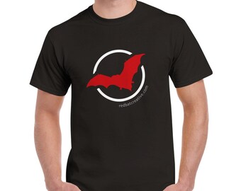 Zwaargewicht unisex T-shirt met ronde hals en Redbat Creative-logo