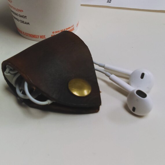 Leather Earbud Case Headphone Holder Etsy Nederland