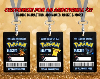 Pokemon Lanyard VIP Pass Party Digital Charizard Pikachu and More