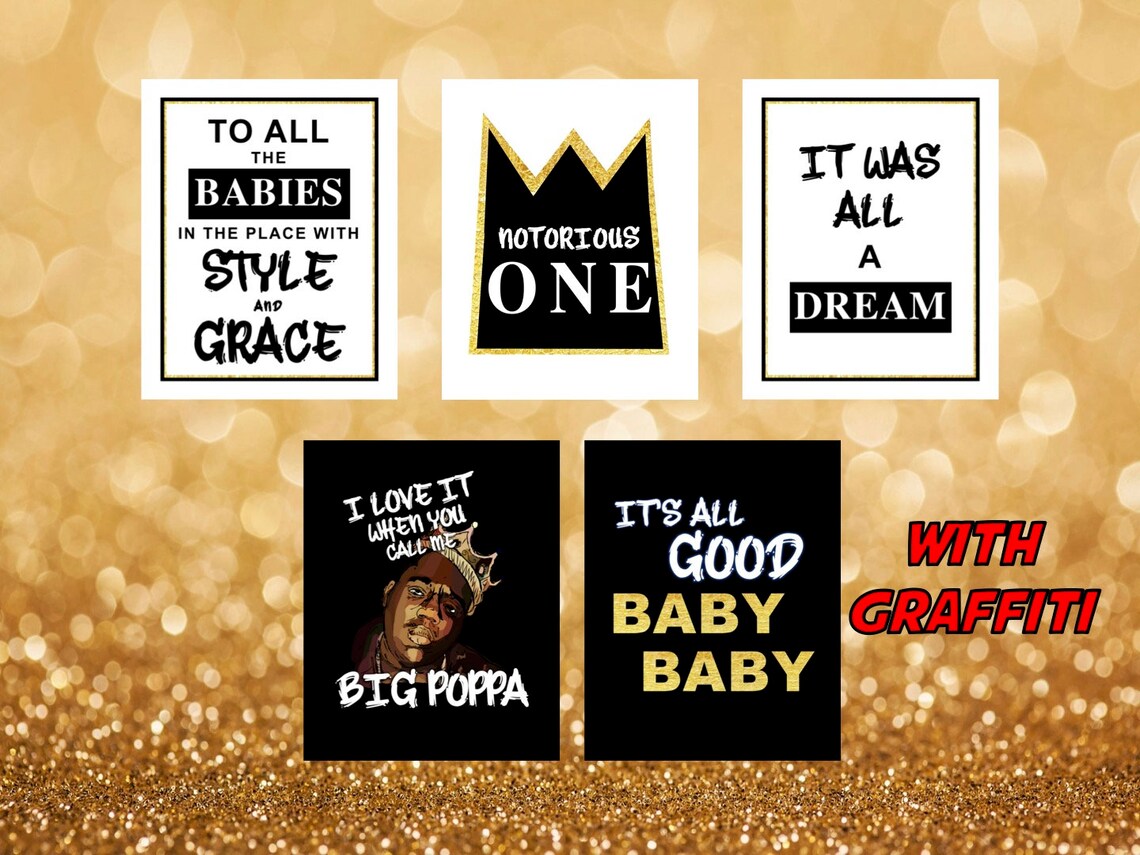 Notorious One Biggie Smalls Hip Hop Party Signs 10 SIGNS Etsy