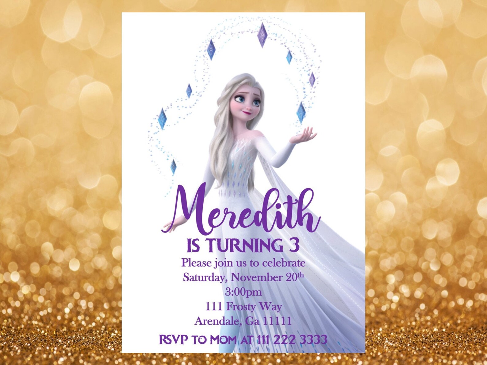 Elsa Frozen 2 Invitation Etsy