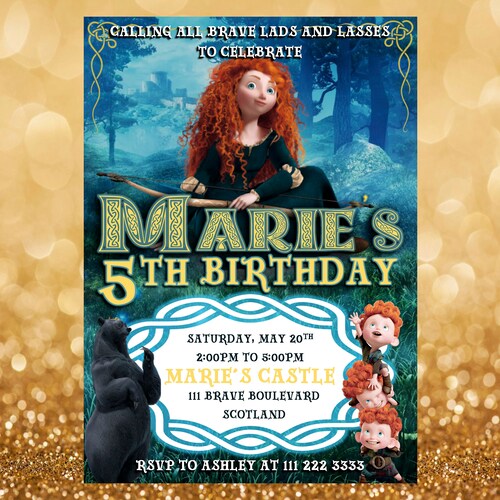 Disney Princess Merida Brave Party Package With Invitation - Etsy Australia