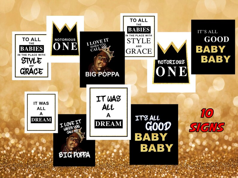 Notorious One Biggie Smalls Hip Hop Party Signs 10 SIGNS Etsy