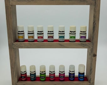 Handmade Essential Oil Shelf, Small Rustic Wood Organizer and Storage, Minimalist Design Wall Rack