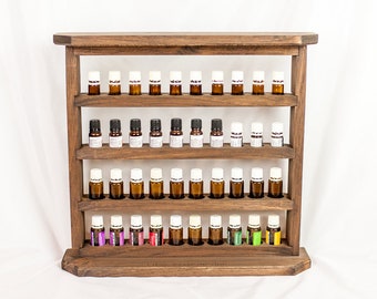 Handmade Essential Oil Holder, Rustic Wood Wall Shelf, Wood Organizer, and Storage