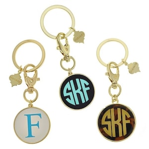 Monogrammed Enamel Key Ring | Monogrammed Key Chain | Personalized Key Ring | Initiation Key Chain | Free Shipping