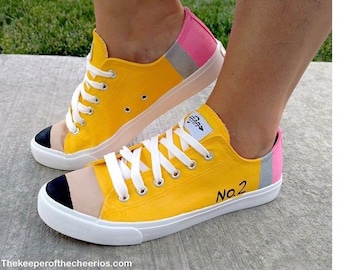 Made-to-Order Yellow Pencil Hand Painted Teacher Shoes Back to School