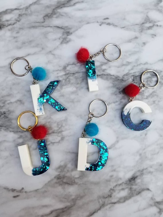 Custom Letter Initial Resin Keychain, Real Stone, Beautiful, Resin Keychains,  Luggage Tag, Keychains for Women, Alphabet Charm Key Pendant -  Israel