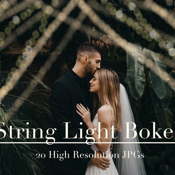 Wedding String Light Bokeh Overlay | Photoshop Overlay | Dust | Sparkle | Canopy Light | Bridal Overlay