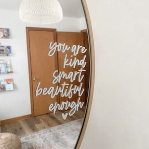 You are kind, smart, beautiful, enough | mirror self affirmations vinyl decal | affirmation wall art | affirmation cards affirmation sticker