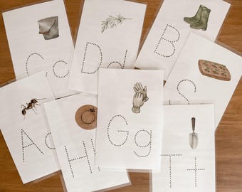 Garden ABC Trace Letters: Homeschool Printable Activity (Digital Download)