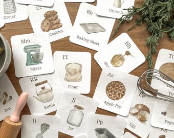 baking flashcards for toddlers | montessori homeschool activity | preschool kitchen learning cards | printable set
