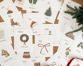Christmas Alphabet Flashcards: Homeschool ABC Cards (Digital Download)