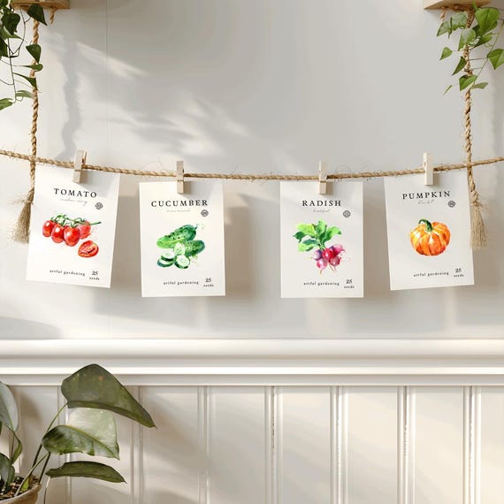 Vegetable Seed Packet Banner | Garden Baby Shower Decor | Locally Grown Theme | Seed Packet Garland | Digital Download