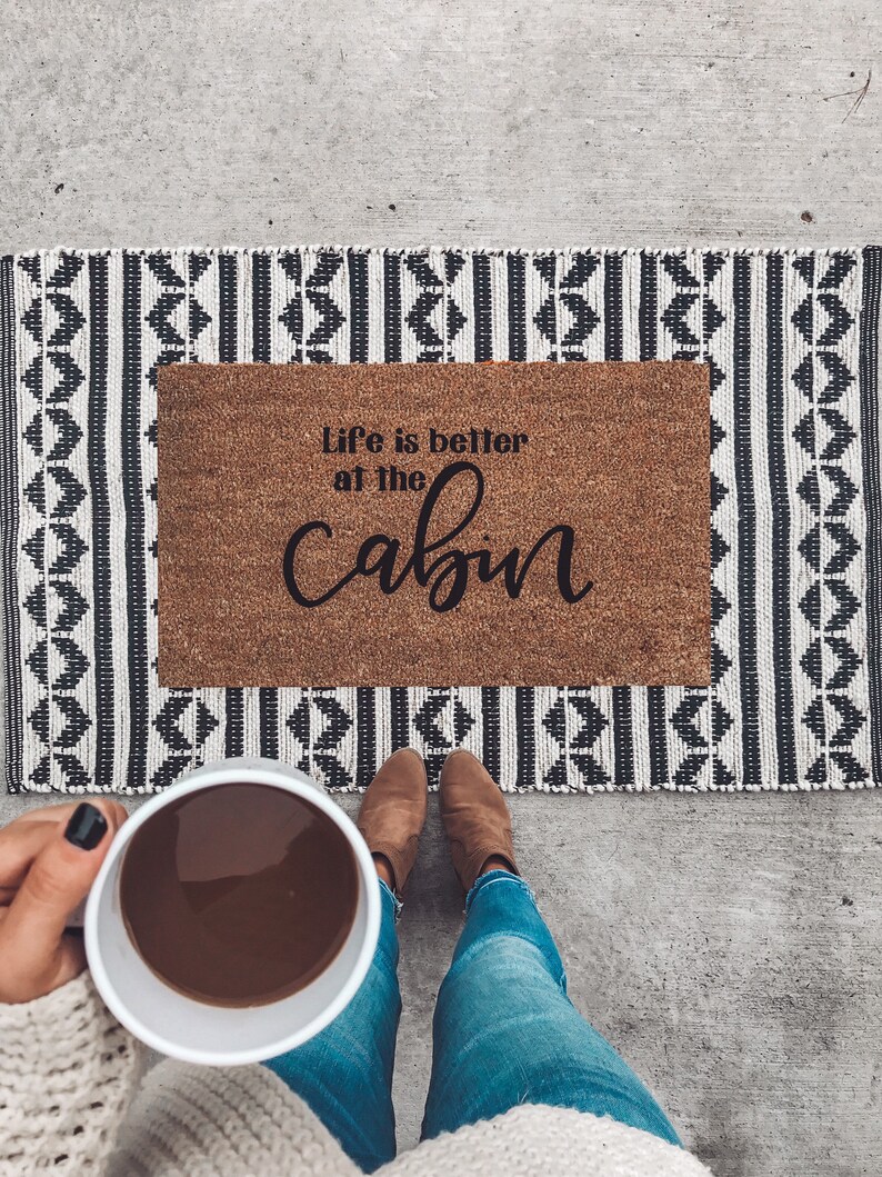 Life is Better at the Cabin Doormat Cabin Decor Lake House Etsy