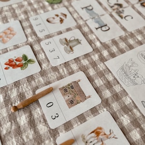 Cottagecore Kleinkind Aktivitätsset | Bildchen, Vorlage zum Ausmalen | Vorschullernen | digitaler Download