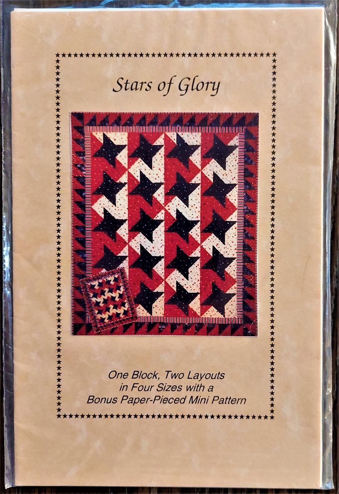 Stars of Glory, 2001 Quilt Pattern for 4 Sizes, Bottle Quilt Company Etsy