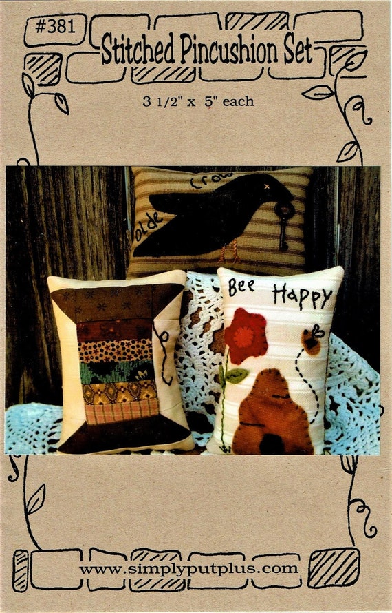 Stitched Pincushion Set Patterns for 3 From Simply Put Plus Etsy