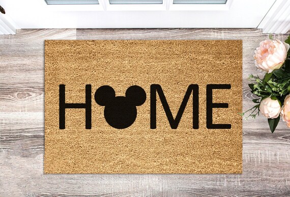 Disney Welcome Mat Disney Home Decor Mickey Mouse Handmade Doormat Disney Christmas Housewarming Gift