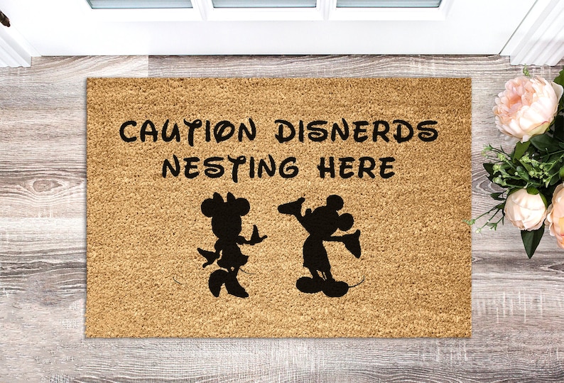 Disney Nerd Doormat Disney Home Decor Mickey Mouse Handmade Doormat Disney Christmas Housewarming Gift Minnie Mouse