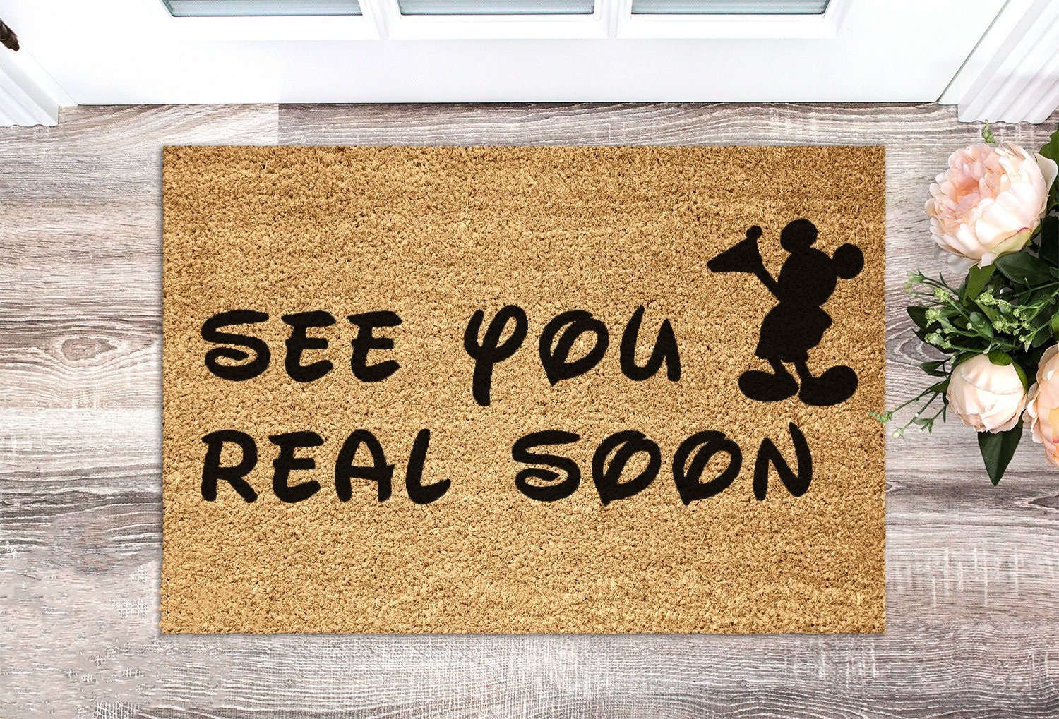 2 Sizes See You Real Soon Disney Door Mat Welcome Mat Outdoor Doormat Home Decor Housewarming New Home Gift Wedding Present