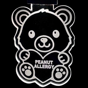 Customizable LED alert for medical,allergies,dementia,non verbal,hearing impaired,if lost,seizures,anaphylactic,safety,bag tag,diabetic