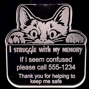Customizable LED alert for medical,allergies,dementia,non verbal,hearing impaired,if lost,seizures,anaphylactic,safety,bag tag,diabetic