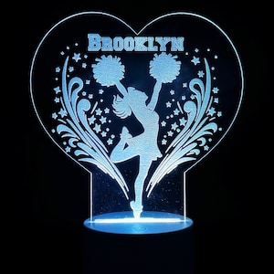 Personalized Cheerleading LED Lamp: Engraved Name Night Light - Etsy