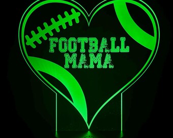 Personalized Football Mama LED Lamp: Custom Engraved Nightlight