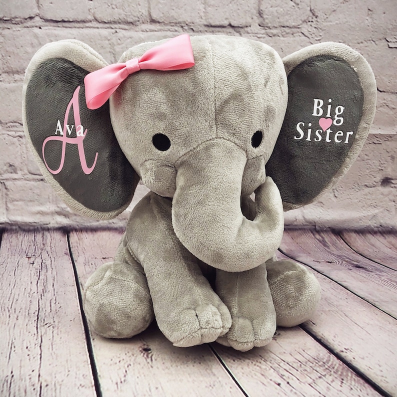 Big sister stuffed animal Pregnancy announcement elephant image 0