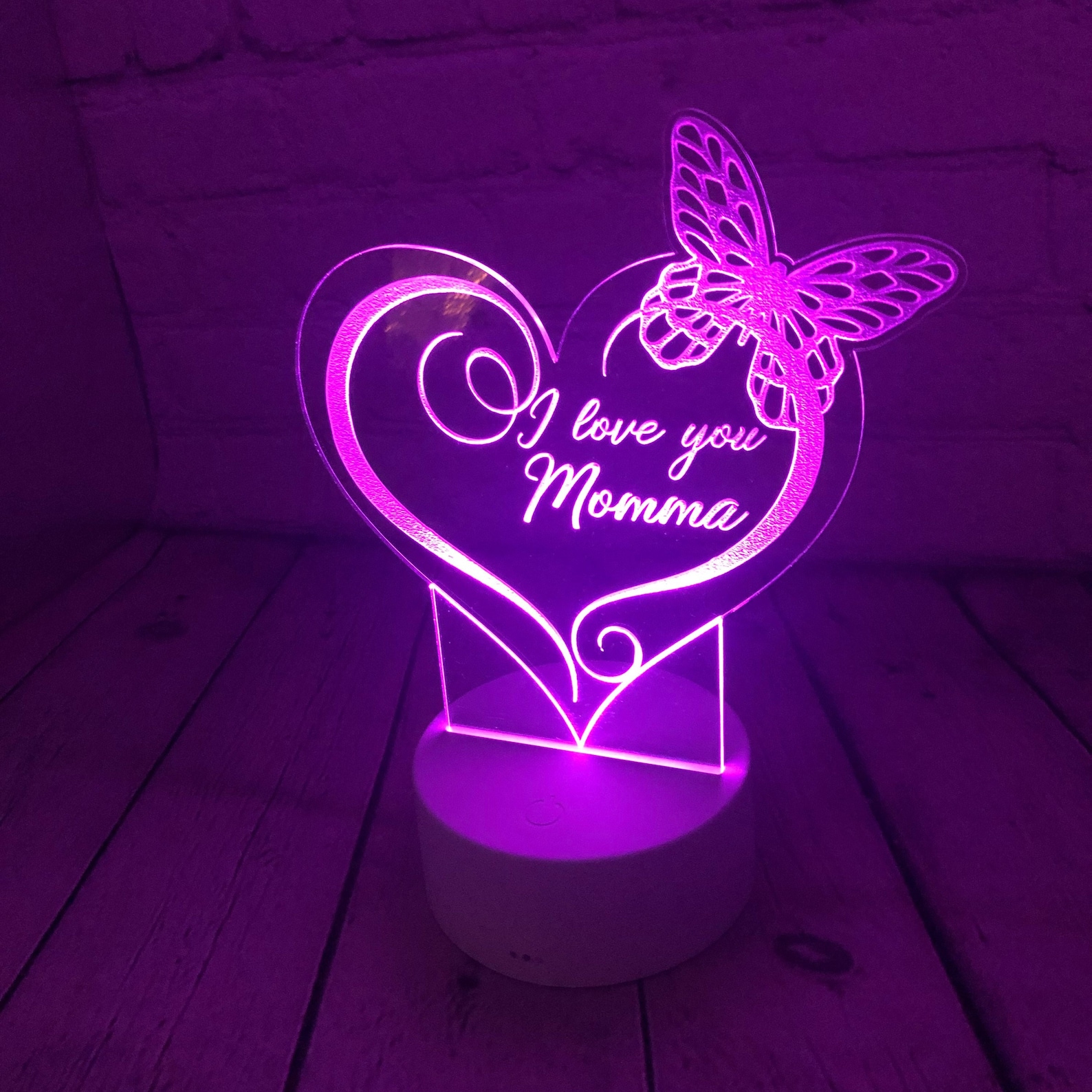 I Love You Night Light Name Gift Light up Led Lamp Engraved Etsy
